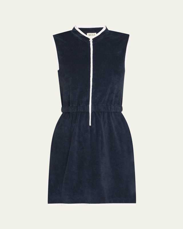 The Terry Cotton-Blend Zip-Front Mini Dress